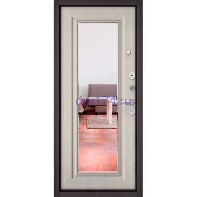 Входная металлическая дверь Бульдорс, MASS 90 MIRROR 3K, Ларче Шоколад