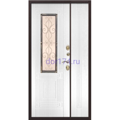 Входная металлическая дверь Венеция 1200, 1300 Белый ясень