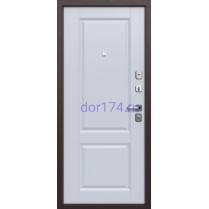 Входная металлическая дверь Толстяк 10 см. Букле Шоколад, Велюр Белый Софт
