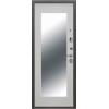 Входная металлическая дверь Троя Серебро 10 см. Зеркало MAXI, Белый ясень