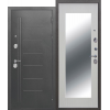 Входная металлическая дверь Троя Серебро 10 см. Зеркало MAXI, Белый ясень