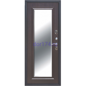 Входная металлическая дверь Гарда (Garda) 7,5 см. Серебро, Зеркало Фацет, Венге